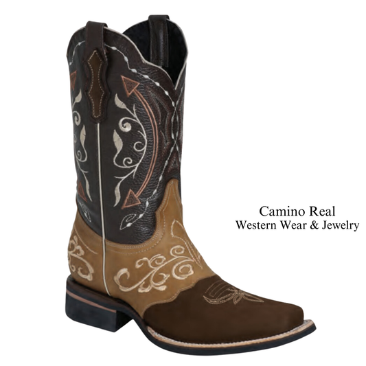 Men's Cowhide Leather Rodeo Square Toe Boots