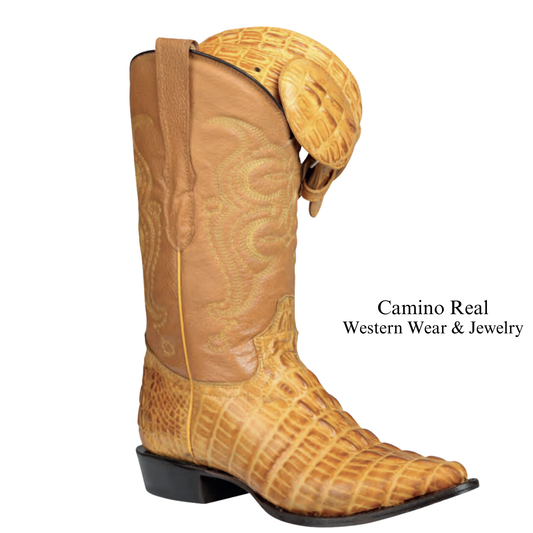 Men's Printed Caiman Leather Boots