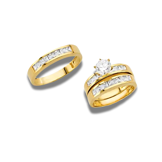 Neblina – 14k Gold Engagement Trio