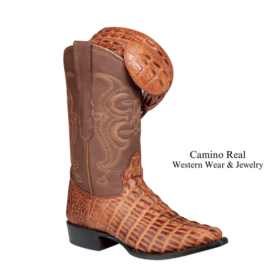 Men's Printed Caiman Leather Boots