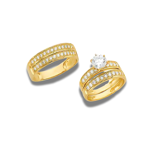 Ánfora – 14k Gold Engagement Trio