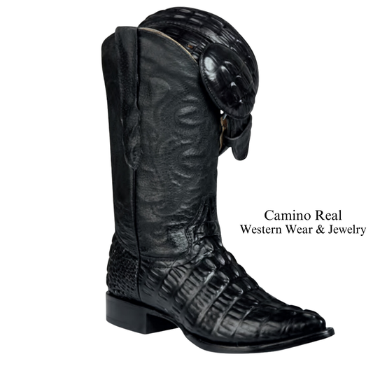 Men's Printed Caiman Leather Boots