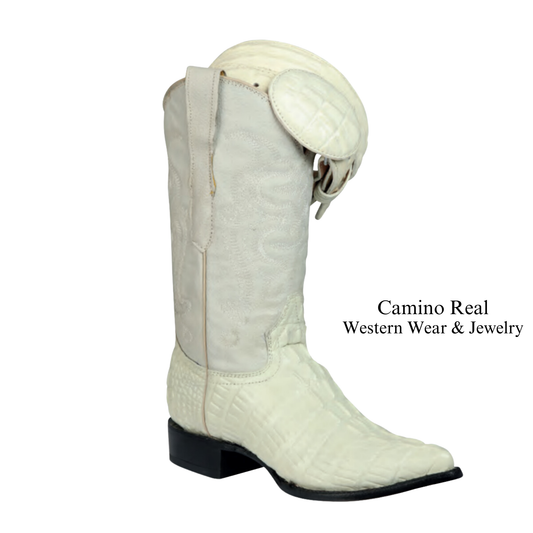 Men's Printed Caiman Leather Boots