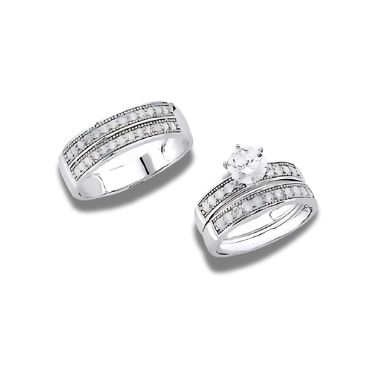 Lavender Haze – 14k Gold Engagement Trio