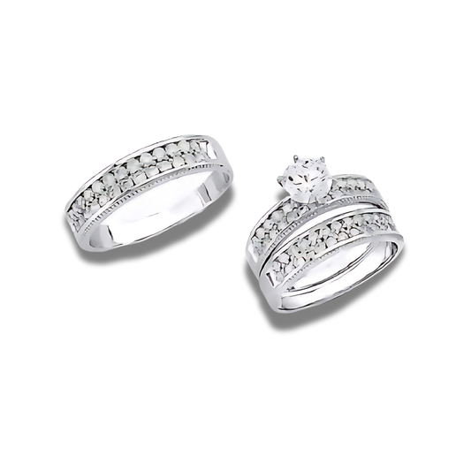 Cypress Dawn – 14k Gold Engagement Trio