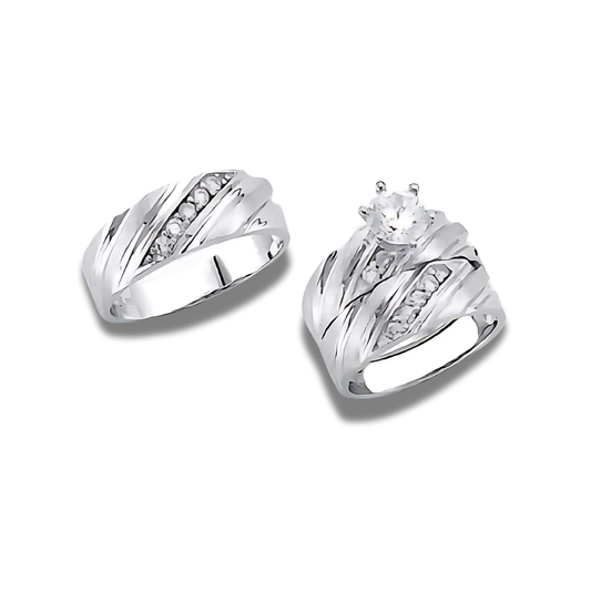 Golden Vow – 14k Gold Engagement Trio