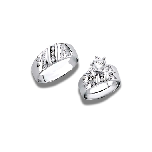 Velvet Promise – 14k Gold Engagement Trio