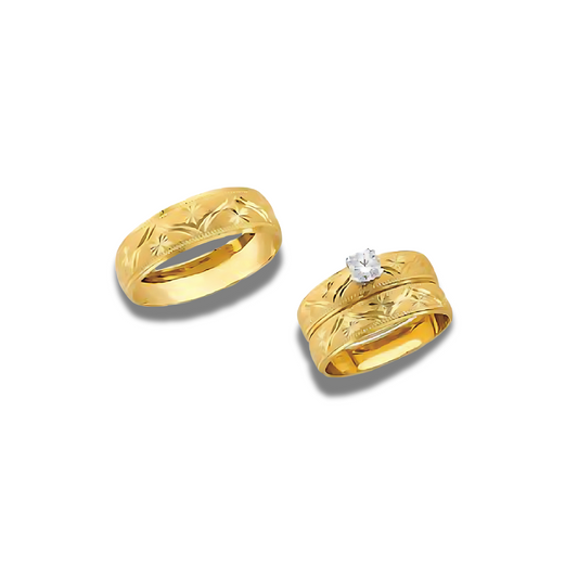 Azucena – 14k Gold Engagement Trio