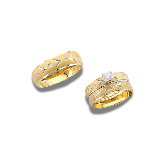 Camelía – 14k Gold Engagement Trio