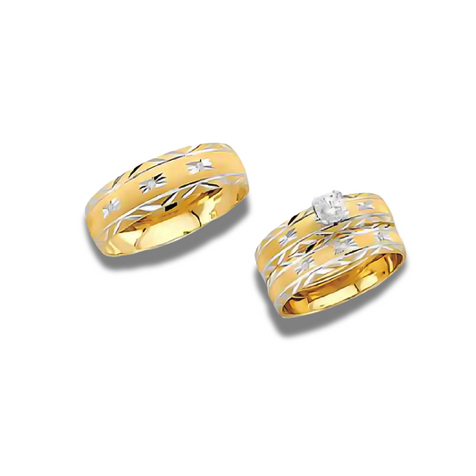 Lavanda – 14k Gold Engagement Trio