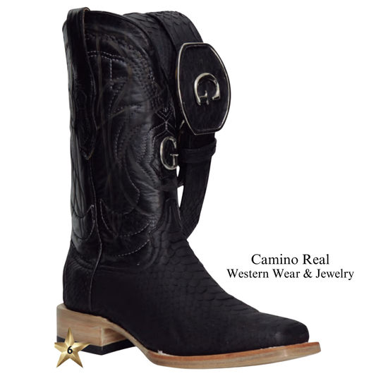 Men's Genuine Python Rodeo Square Toe Boots