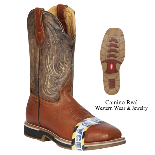 Men's Cowhide Leather Steel-Toe Work Boots