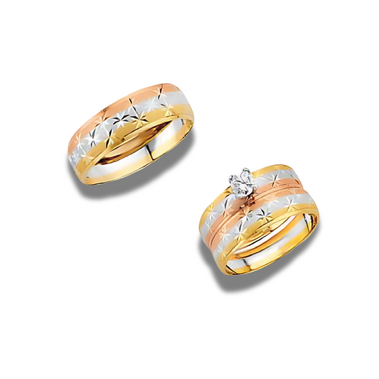 Alma – 14k Gold Engagement Trio