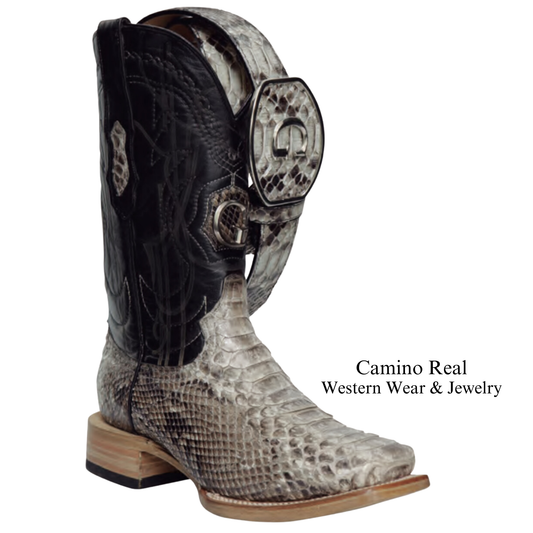 Men's Genuine Python Rodeo Square Toe Boots
