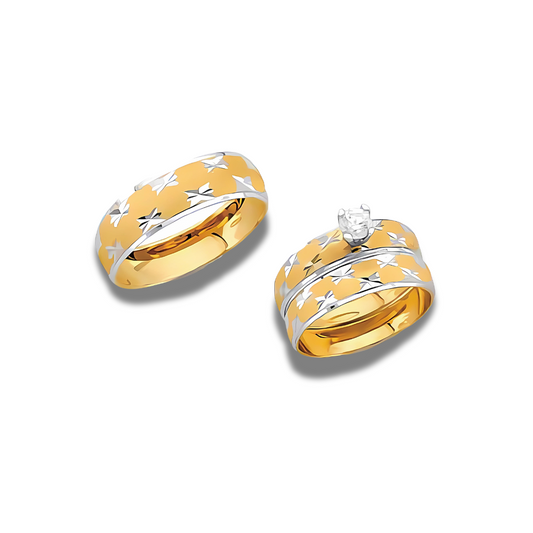 Aloe – 14k Gold Engagement Trio