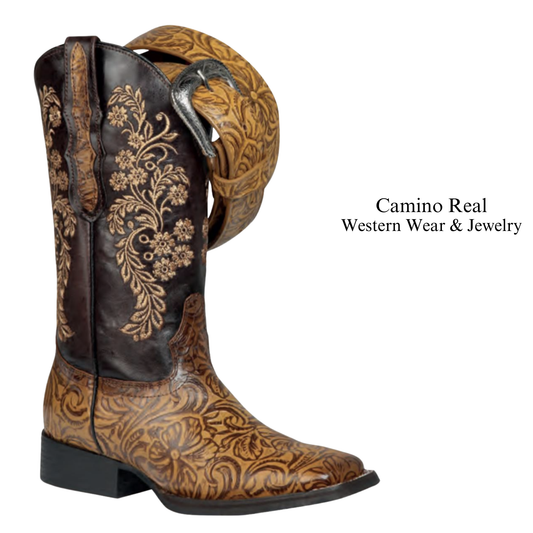 Women's Cowhide Leather Rodeo Square Toe Boots