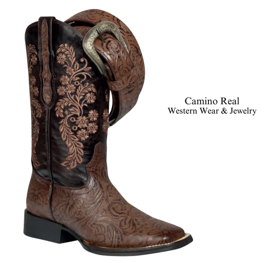 Women's Cowhide Leather Rodeo Square Toe Boots