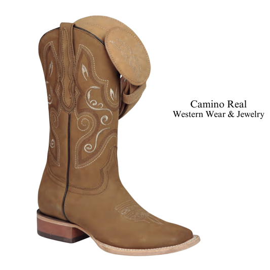 Women's Cowhide Leather Rodeo Square Toe Boots