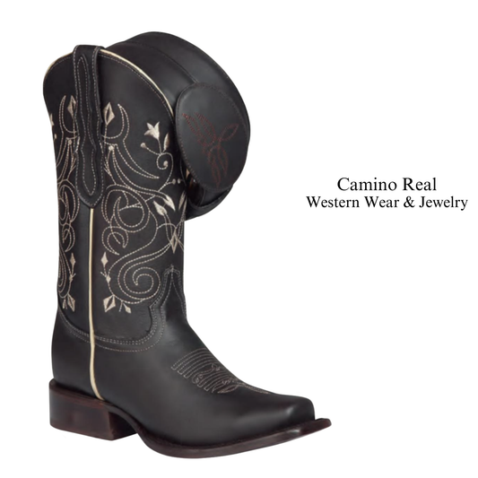 Women's Cowhide Leather Rodeo Square Toe Boots