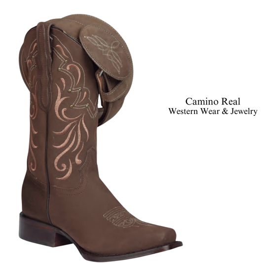 Women's Cowhide Leather Rodeo Square Toe Boots