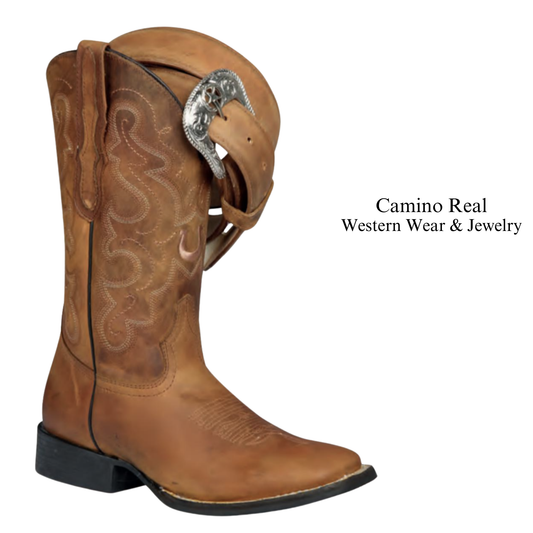 Women's Cowhide Leather Rodeo Square Toe Boots