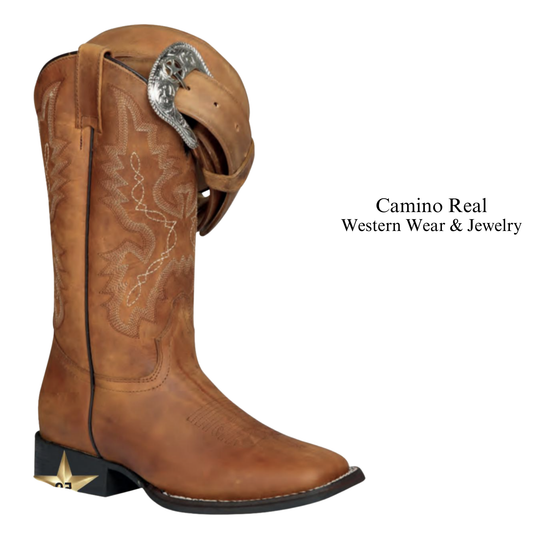 Women's Cowhide Leather Rodeo Square Toe Boots