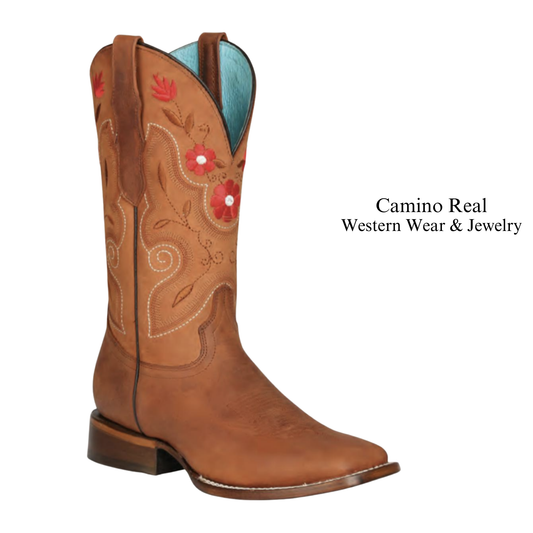 Women's Cowhide Leather Rodeo Square Toe Boots