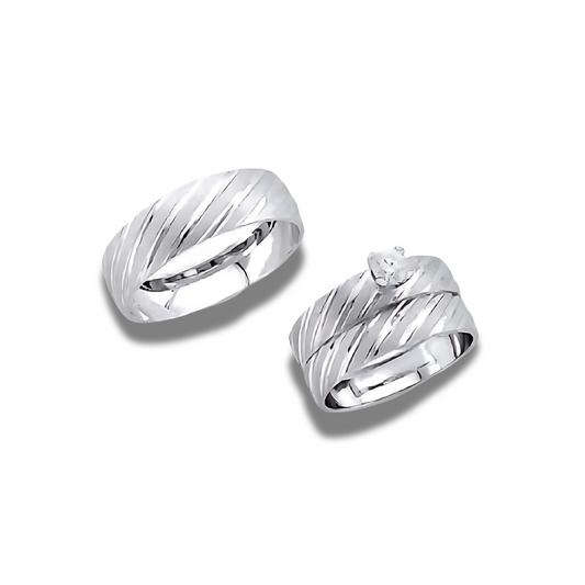 Abedul – 14k Gold Engagement Trio