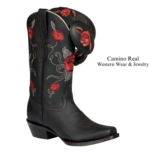 Women's Cowhide Leather Rodeo Square Toe Boots