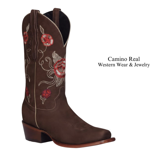 Women's Cowhide Leather Rodeo Square Toe Boots