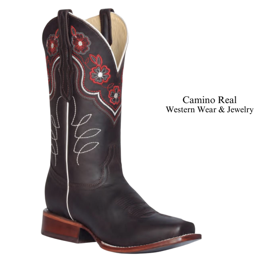 Women's Cowhide Leather Rodeo Square Toe Boots