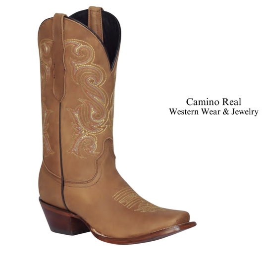 Women's Cowhide Leather Rodeo Square Toe Boots