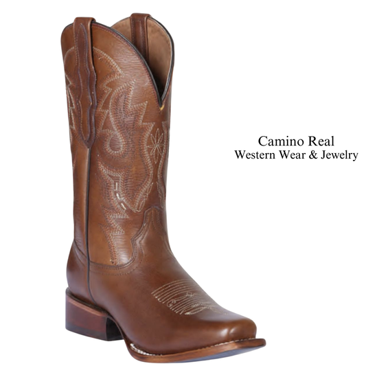 Women's Cowhide Leather Rodeo Square Toe Boots