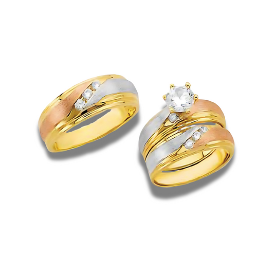 Pino – 14k Gold Engagement Trio