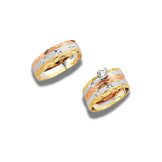 Sol – 14k Gold Engagement Trio