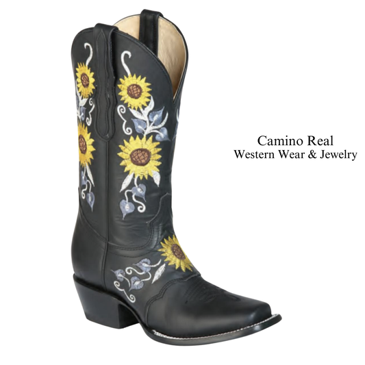 Women's Cowhide Leather Rodeo Square Toe Boots