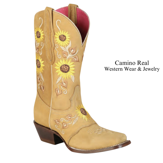 Women's Cowhide Leather Rodeo Square Toe Boots