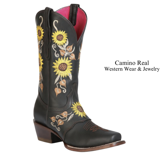 Women's Cowhide Leather Rodeo Square Toe Boots