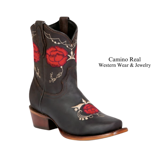Women's Cowhide Leather Rodeo Square Toe Boots