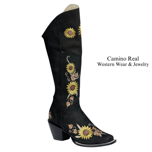 Women's Cowhide Leather Rodeo Square Toe Boots