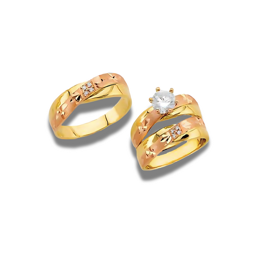 Aliso – 14k Gold Engagement Trio
