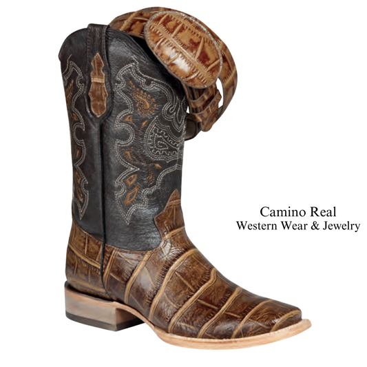 Men's Printed American Alligator Leather Rodeo Square Toe Boots