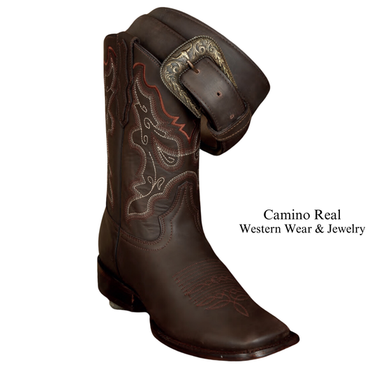Men's Cowhide Leather Rodeo Square Toe Boots