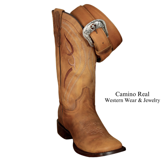 Men's Cowhide Leather Rodeo Square Toe Boots