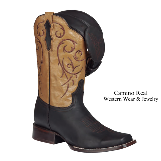 Men's Cowhide Leather Rodeo Square Toe Boots