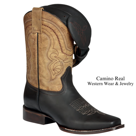 Men's Cowhide Leather Rodeo Square Toe Boots