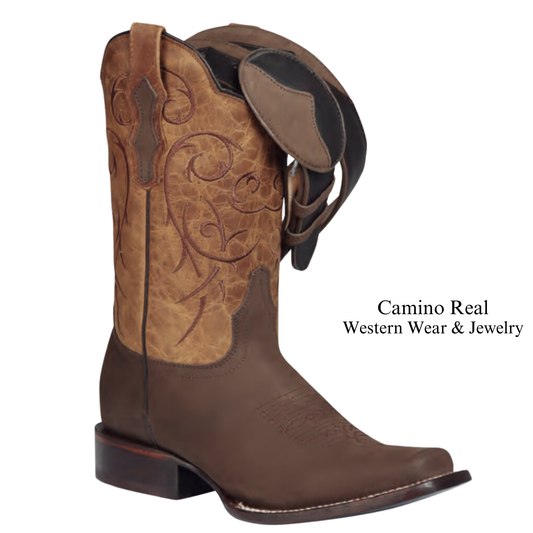 Men's Cowhide Leather Rodeo Square Toe Boots