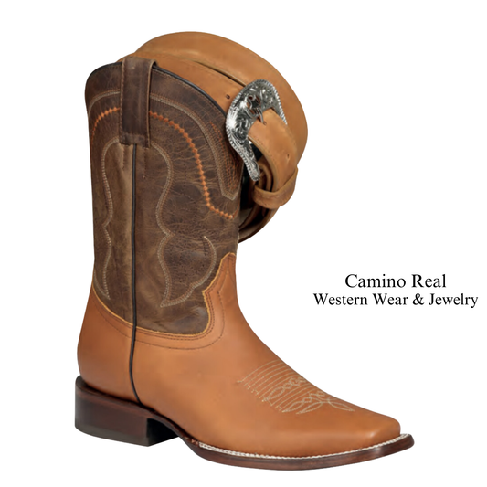 Men's Cowhide Leather Rodeo Square Toe Boots