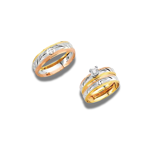 Margarita – 14k Gold Engagement Trio