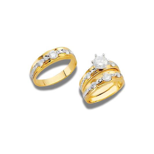 Murmullo – 14k Gold Engagement Trio